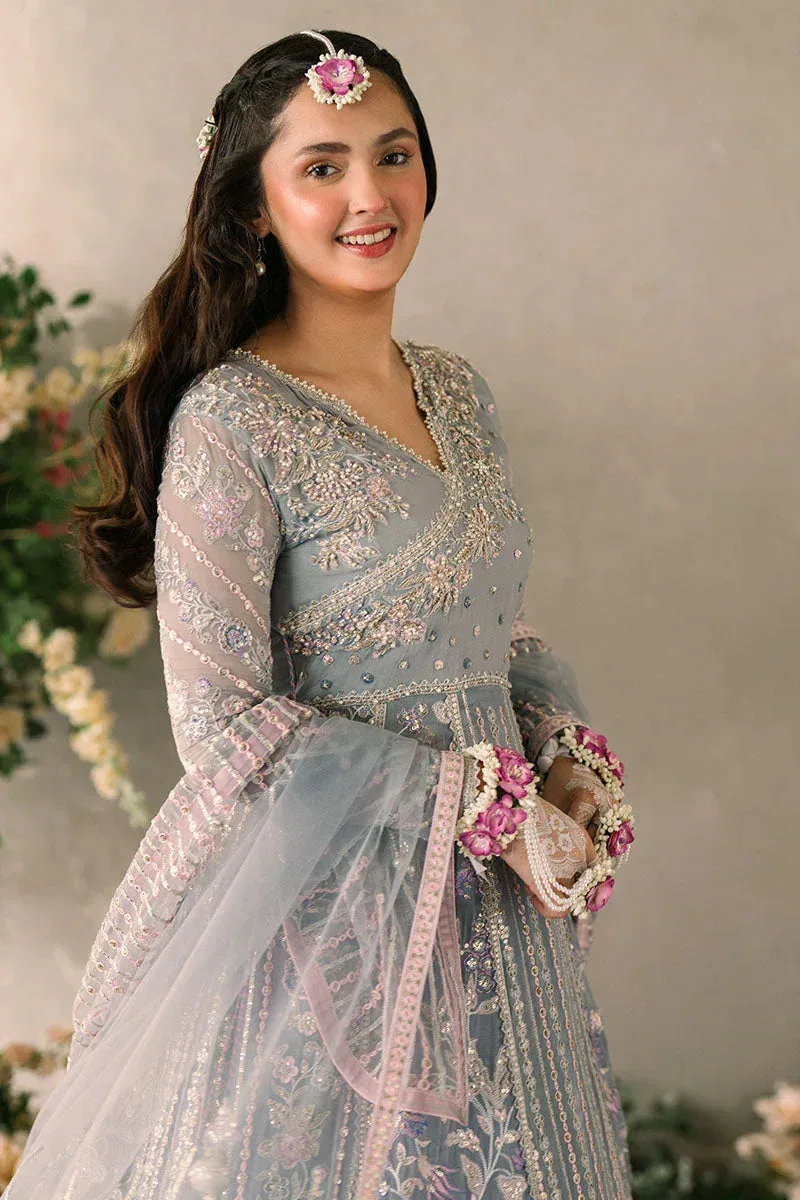 Mushq Matani Evening Luxury Chiffon Blue Chiffon – view 5 – Poshaq