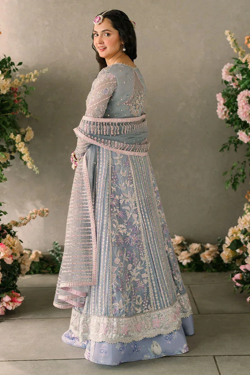 Mushq Matani Evening Luxury Chiffon Blue Chiffon – view 6 – Poshaq
