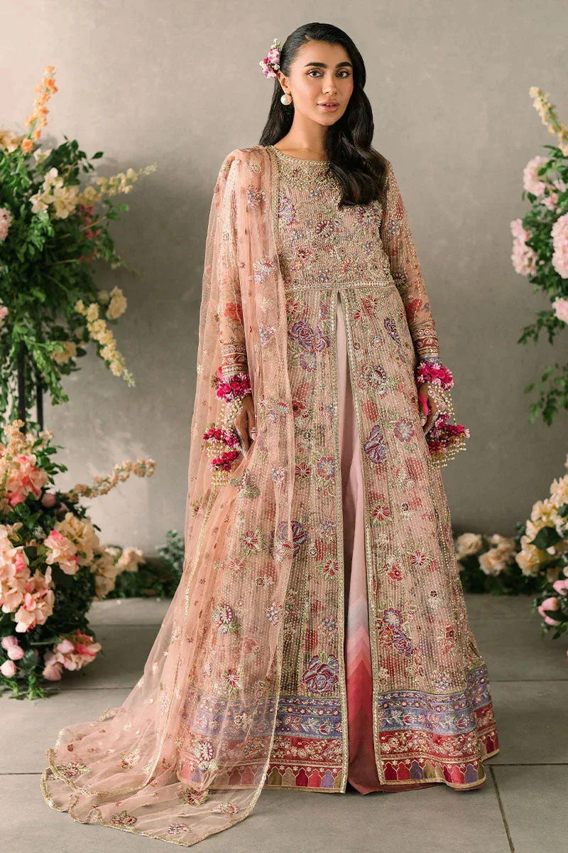 Mushq Matani Evening Luxury Chiffon Peach Chiffon – view 1 – Poshaq