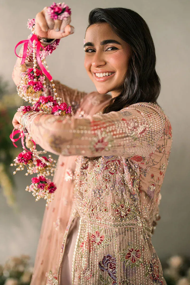 Mushq Matani Evening Luxury Chiffon Peach Chiffon – view 5 – Poshaq