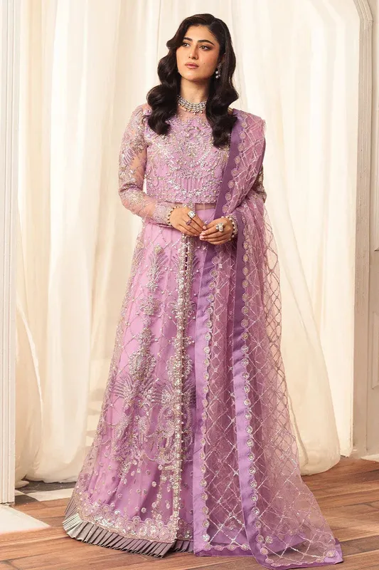 Mushq Hemline Aura Debut Wedding Formals Lilac Raw Silk – view 1 – Poshaq