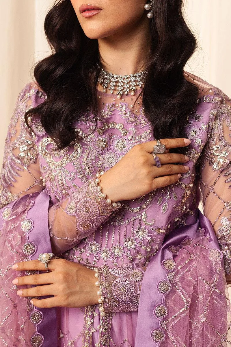 Mushq Hemline Aura Debut Wedding Formals Lilac Raw Silk – view 3 – Poshaq