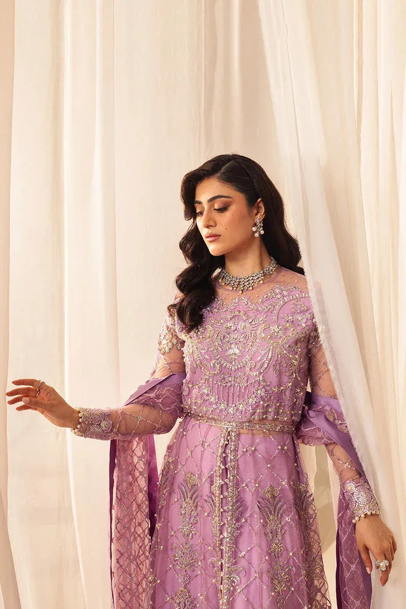 Mushq Hemline Aura Debut Wedding Formals Lilac Raw Silk – view 5 – Poshaq