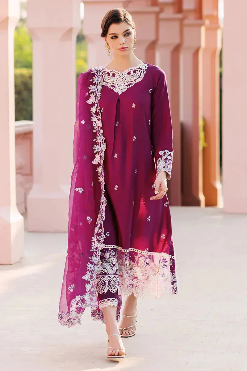 Mushq Tehreem Luxury Pret 24 Magenta Raw Silk – view 3 – Poshaq