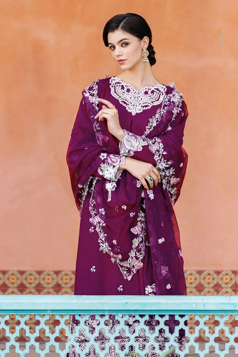 Mushq Tehreem Luxury Pret 24 Magenta Raw Silk – view 5 – Poshaq