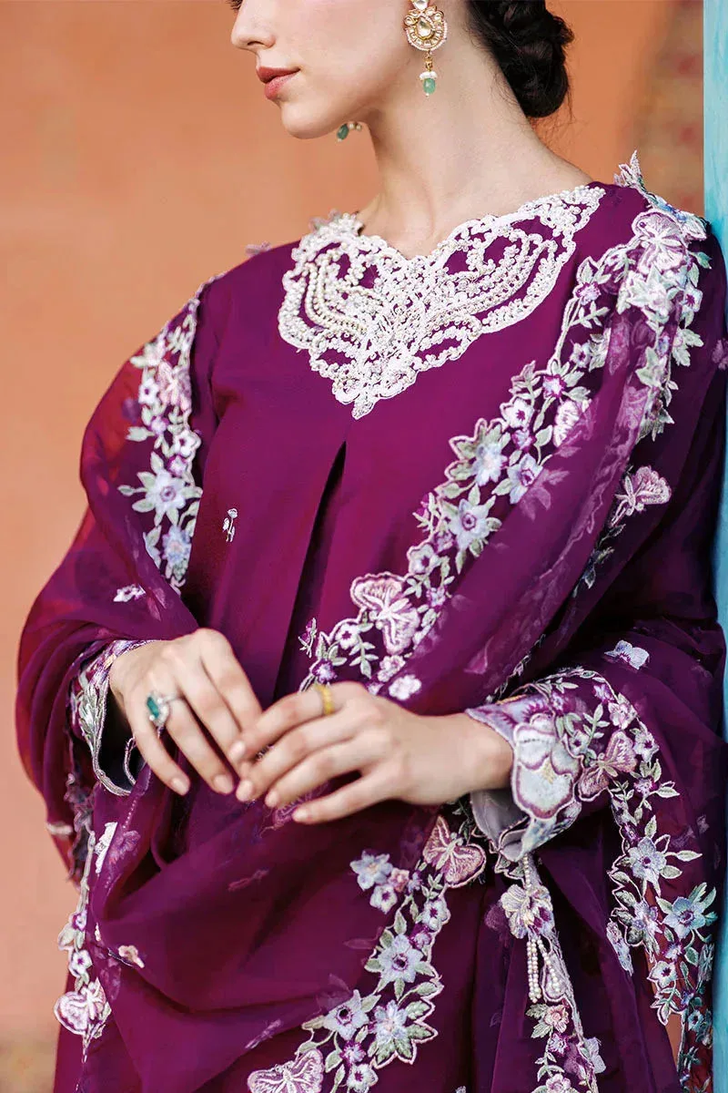 Mushq Tehreem Luxury Pret 24 Magenta Raw Silk – view 6 – Poshaq
