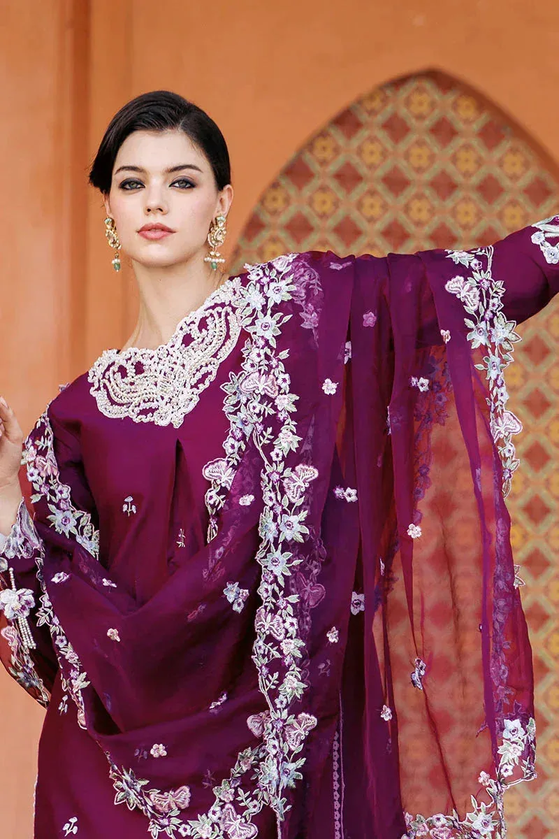 Mushq Tehreem Luxury Pret 24 Magenta Raw Silk – view 7 – Poshaq