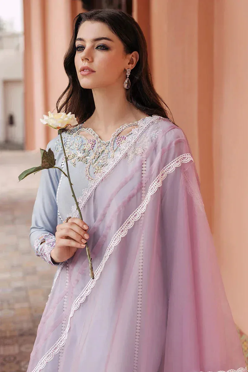 Mushq Tehreem Luxury Pret 24 Blue Cotton – view 4 – Poshaq