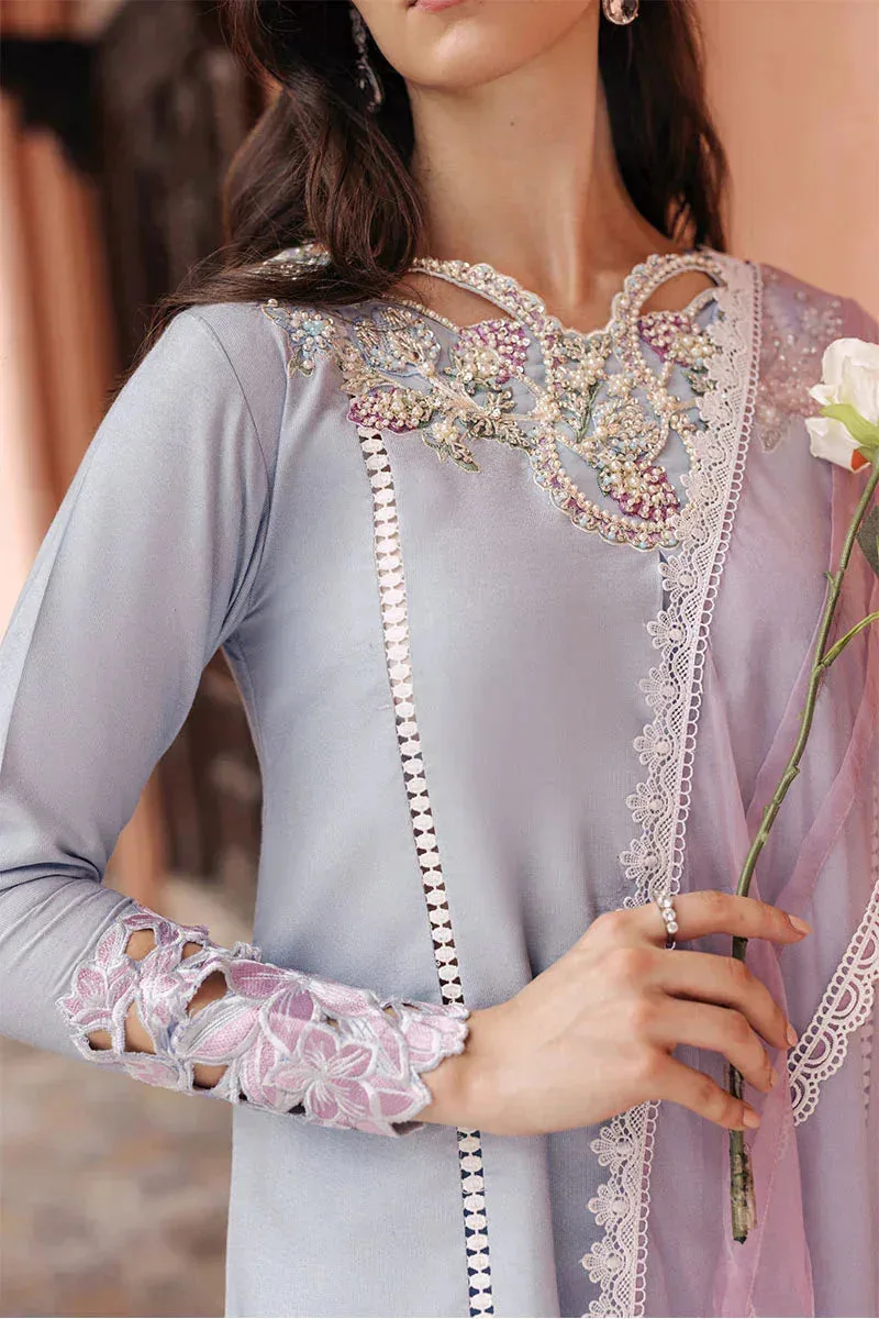 Mushq Tehreem Luxury Pret 24 Blue Cotton – view 7 – Poshaq