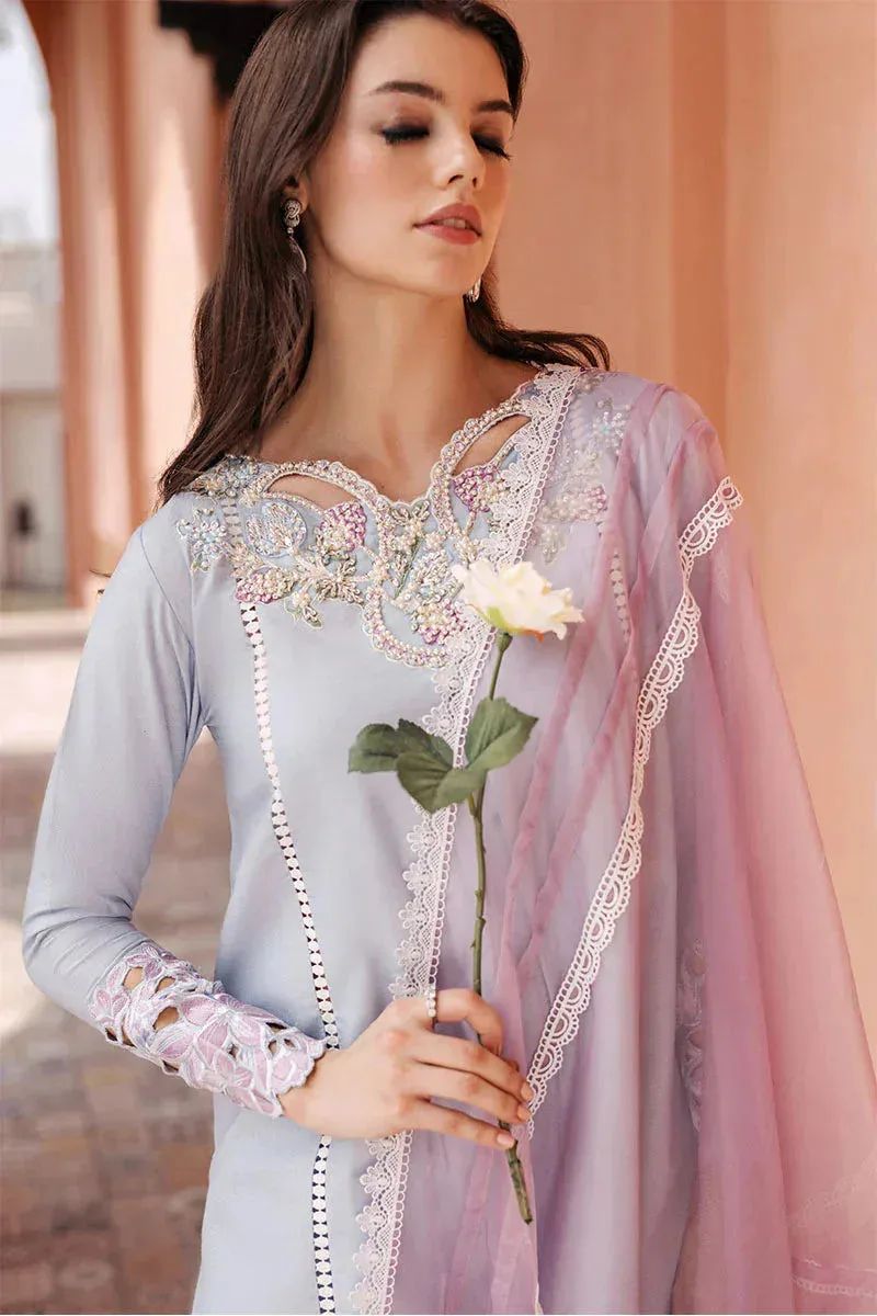 Mushq Tehreem Luxury Pret 24 Blue Cotton – view 9 – Poshaq