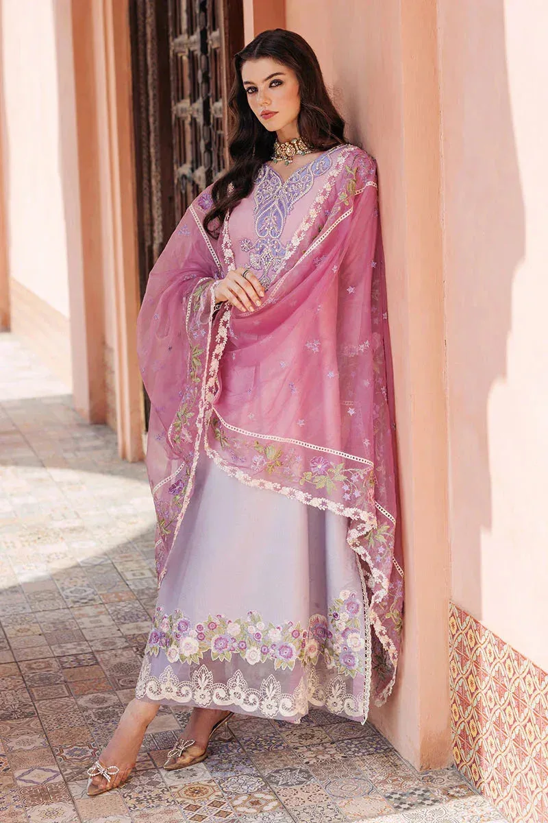 Mushq Tehreem Luxury Pret 24 Lavender Cotton – view 3 – Poshaq