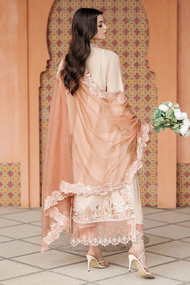 Mushq Tehreem Luxury Pret 24 Peach Cotton – view 2 – Poshaq