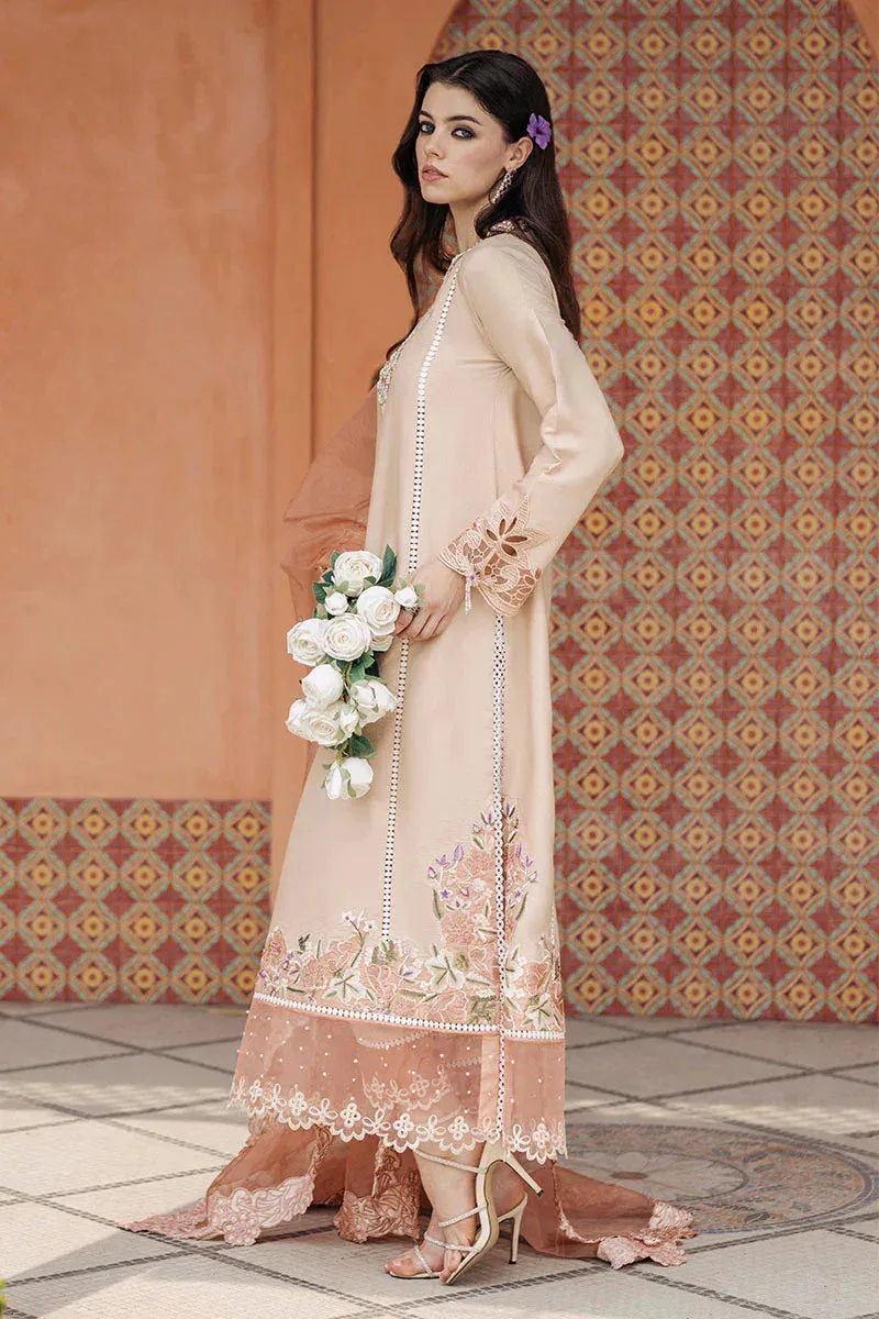 Mushq Tehreem Luxury Pret 24 Peach Cotton – view 3 – Poshaq