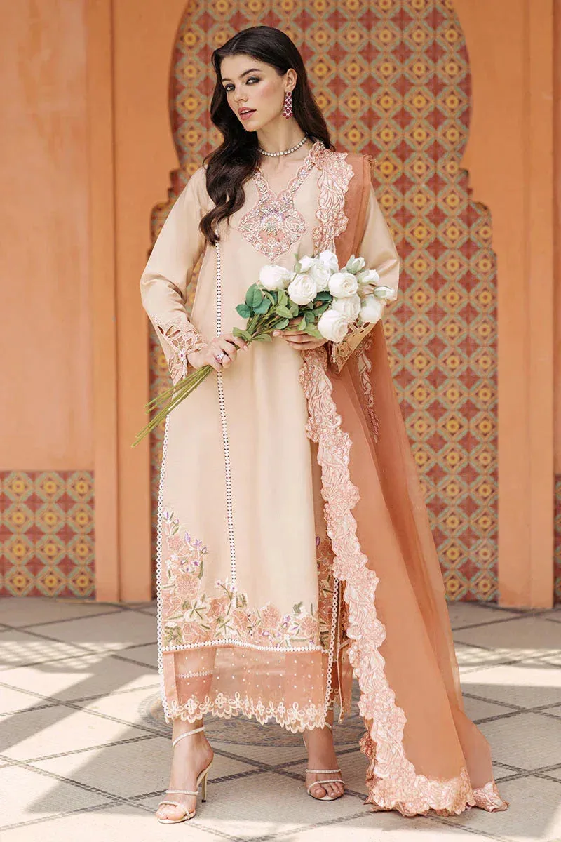 Mushq Tehreem Luxury Pret 24 Peach Cotton – view 4 – Poshaq