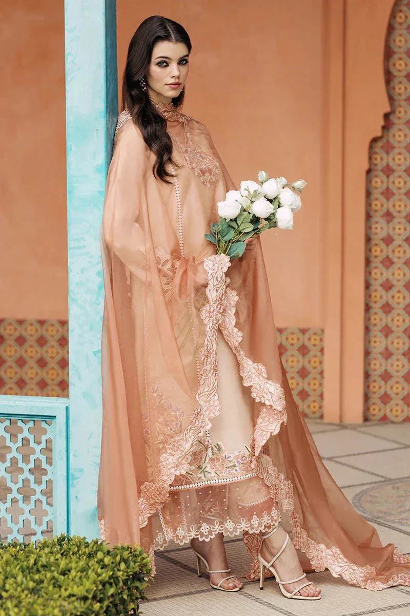 Mushq Tehreem Luxury Pret 24 Peach Cotton – view 5 – Poshaq