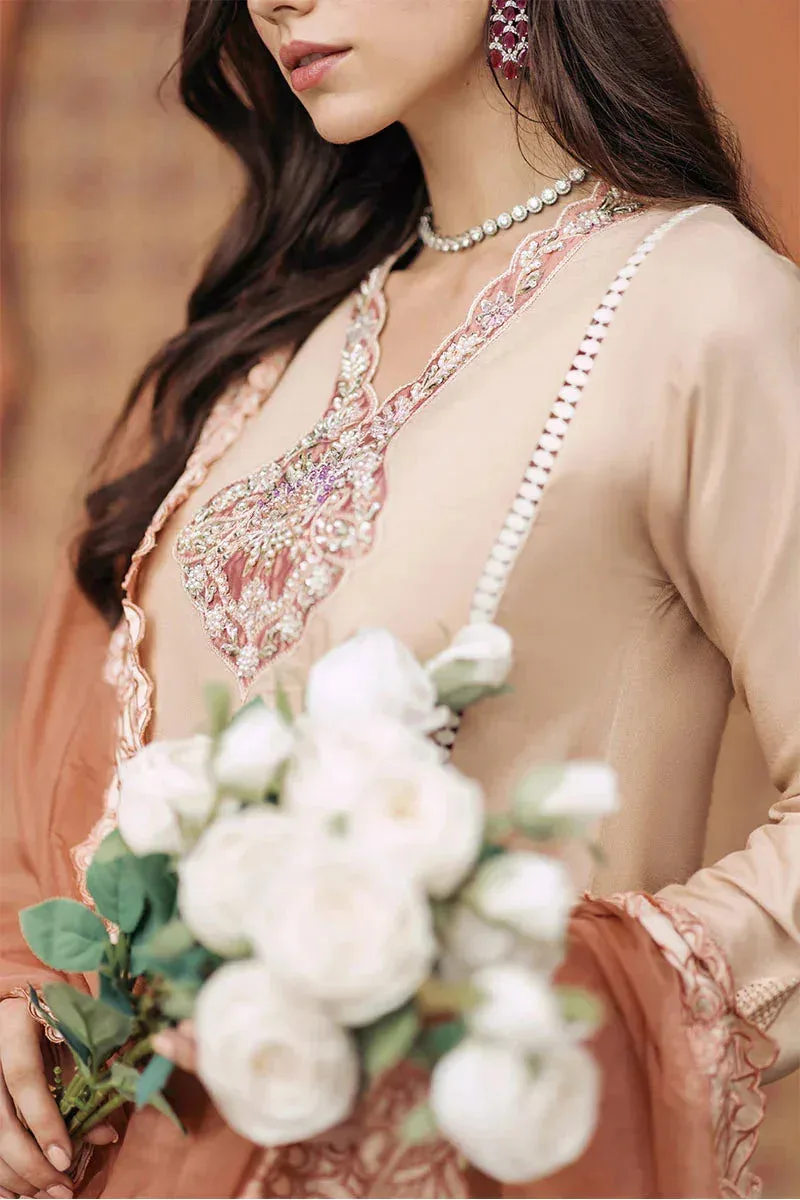Mushq Tehreem Luxury Pret 24 Peach Cotton – view 6 – Poshaq