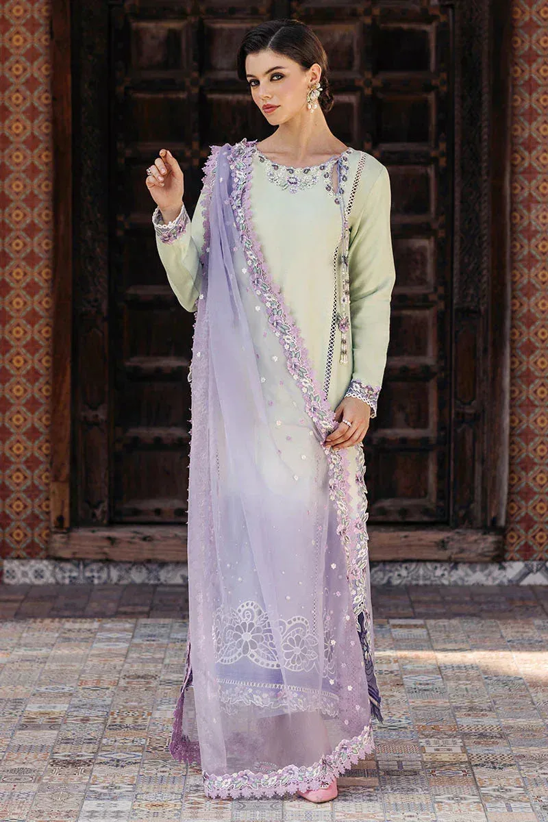 Mushq Tehreem Luxury Pret 24 Green Raw Silk – view 3 – Poshaq