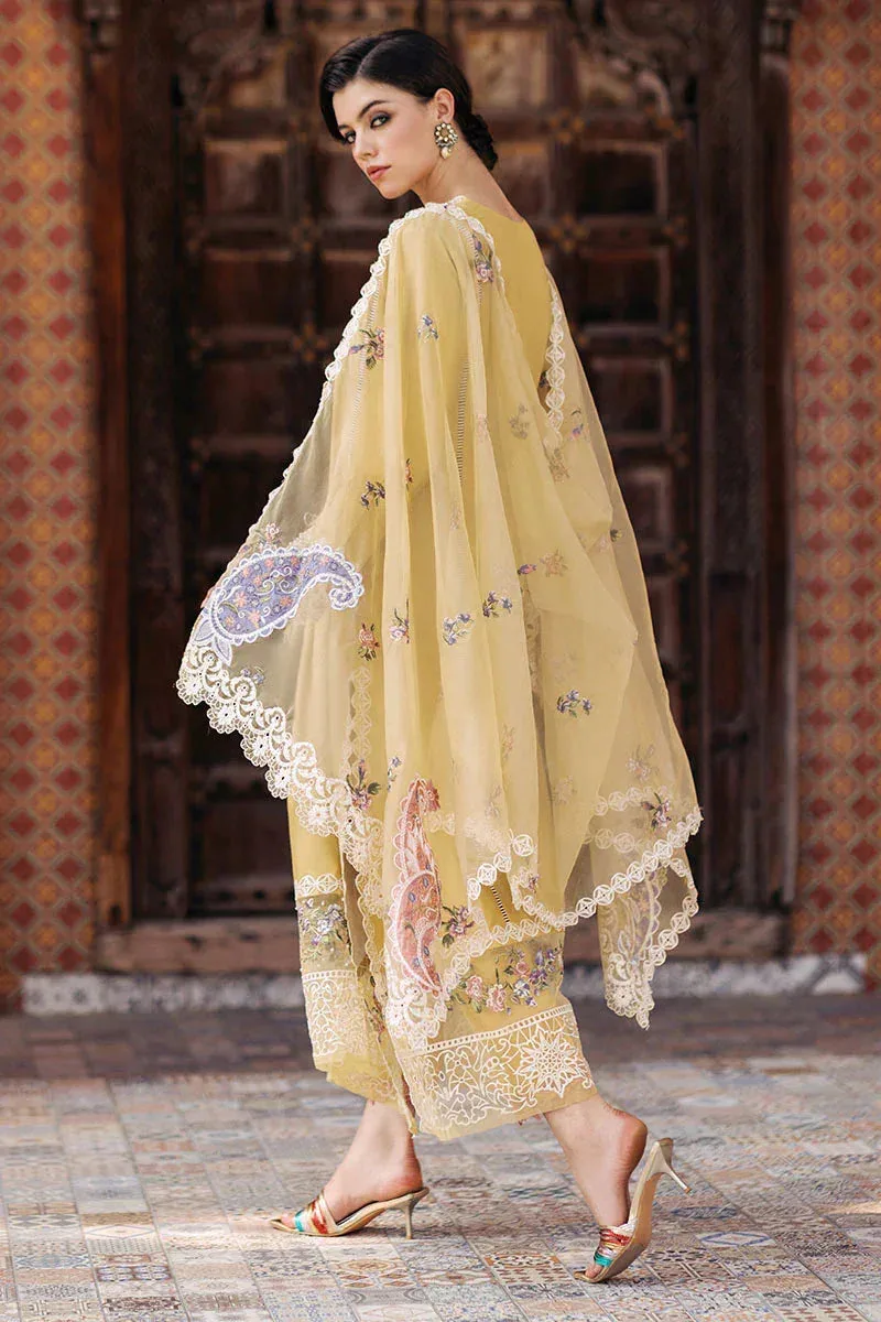 Mushq Tehreem Luxury Pret 24 Mustard Raw Silk – view 2 – Poshaq