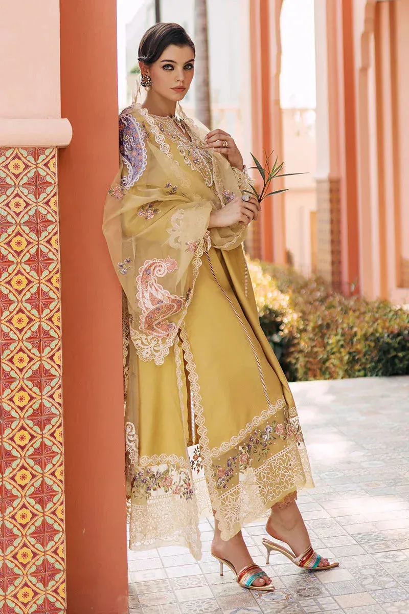 Mushq Tehreem Luxury Pret 24 Mustard Raw Silk – view 3 – Poshaq