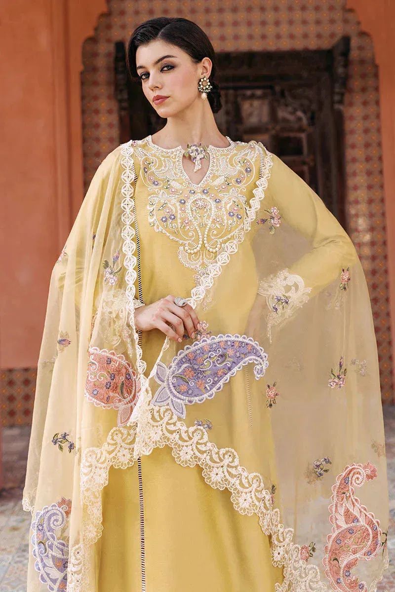 Mushq Tehreem Luxury Pret 24 Mustard Raw Silk – view 5 – Poshaq