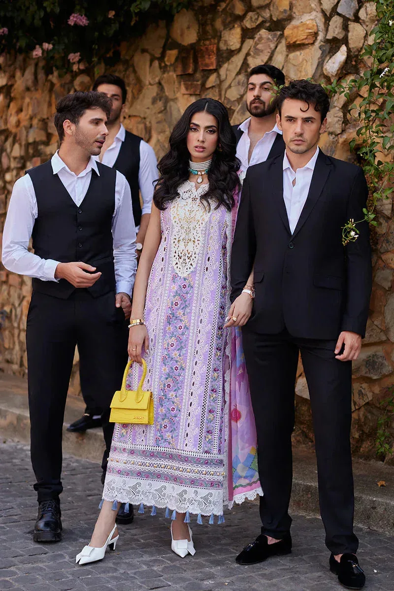Mushq Te Amo Luxury Lawn 24 Lavender Organza – view 1 – Poshaq