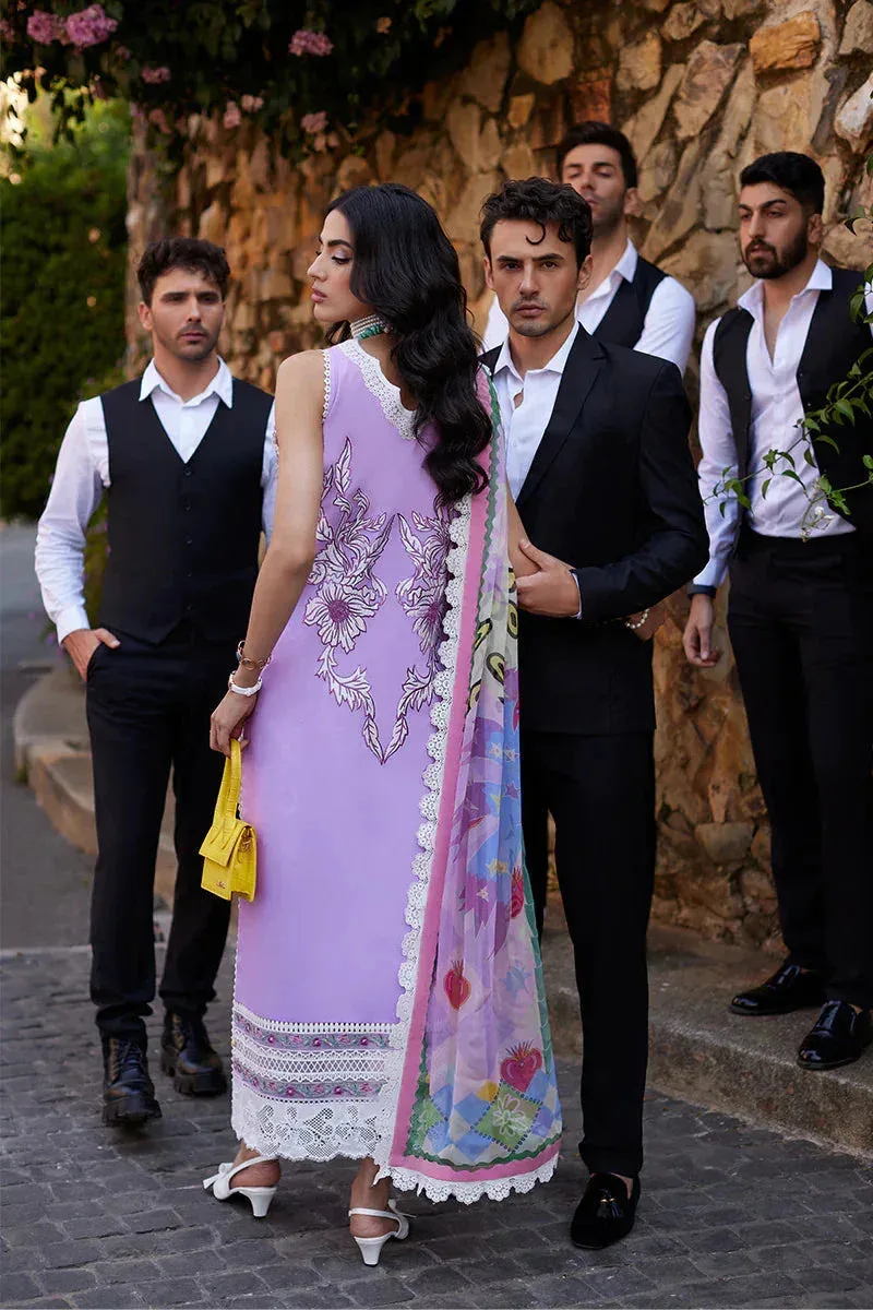 Mushq Te Amo Luxury Lawn 24 Lavender Organza – view 2 – Poshaq