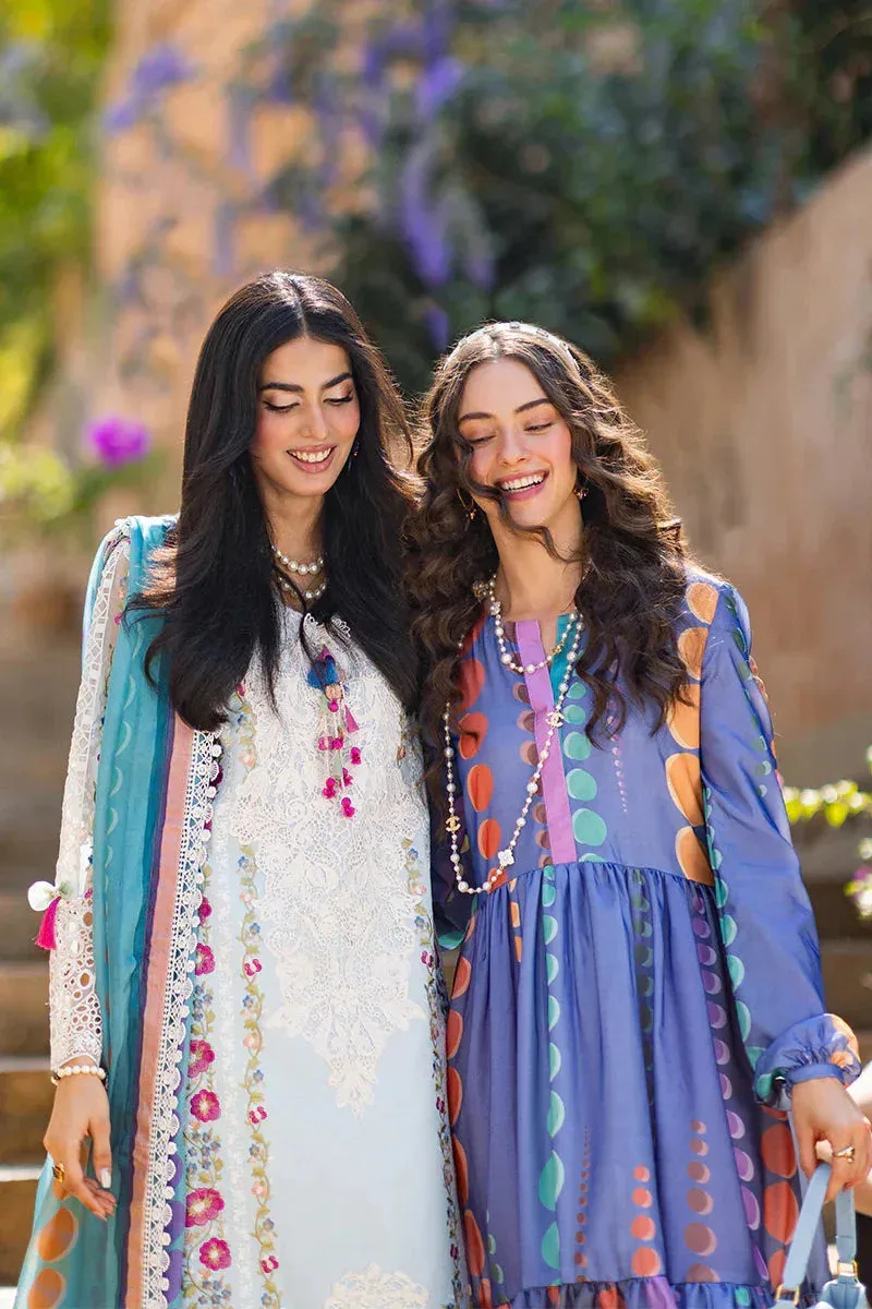 Mushq Te Amo Luxury Lawn 24 Blue Organza – view 5 – Poshaq