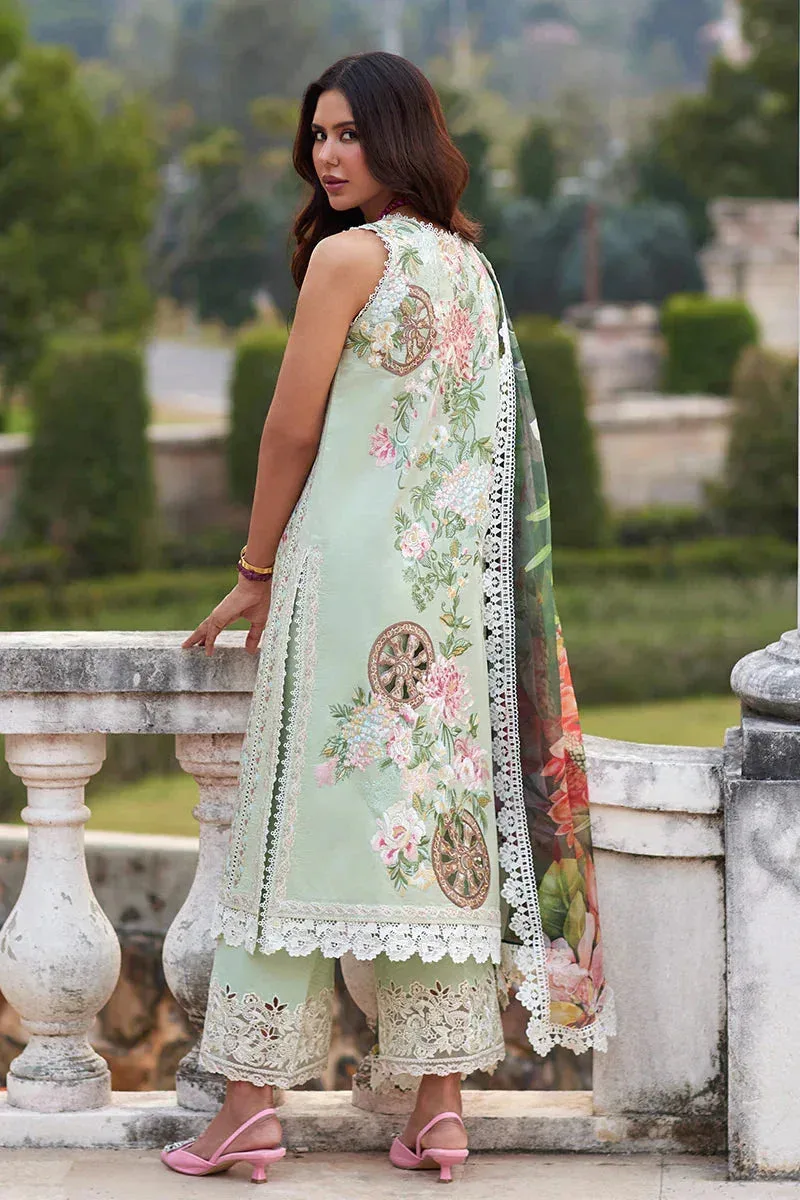 Mushq Te Amo Luxury Lawn 24 Green Organza – view 3 – Poshaq