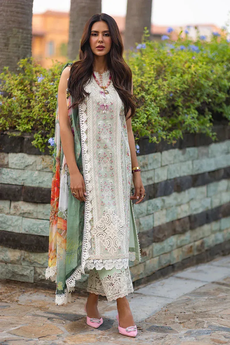 Mushq Te Amo Luxury Lawn 24 Green Organza – view 7 – Poshaq