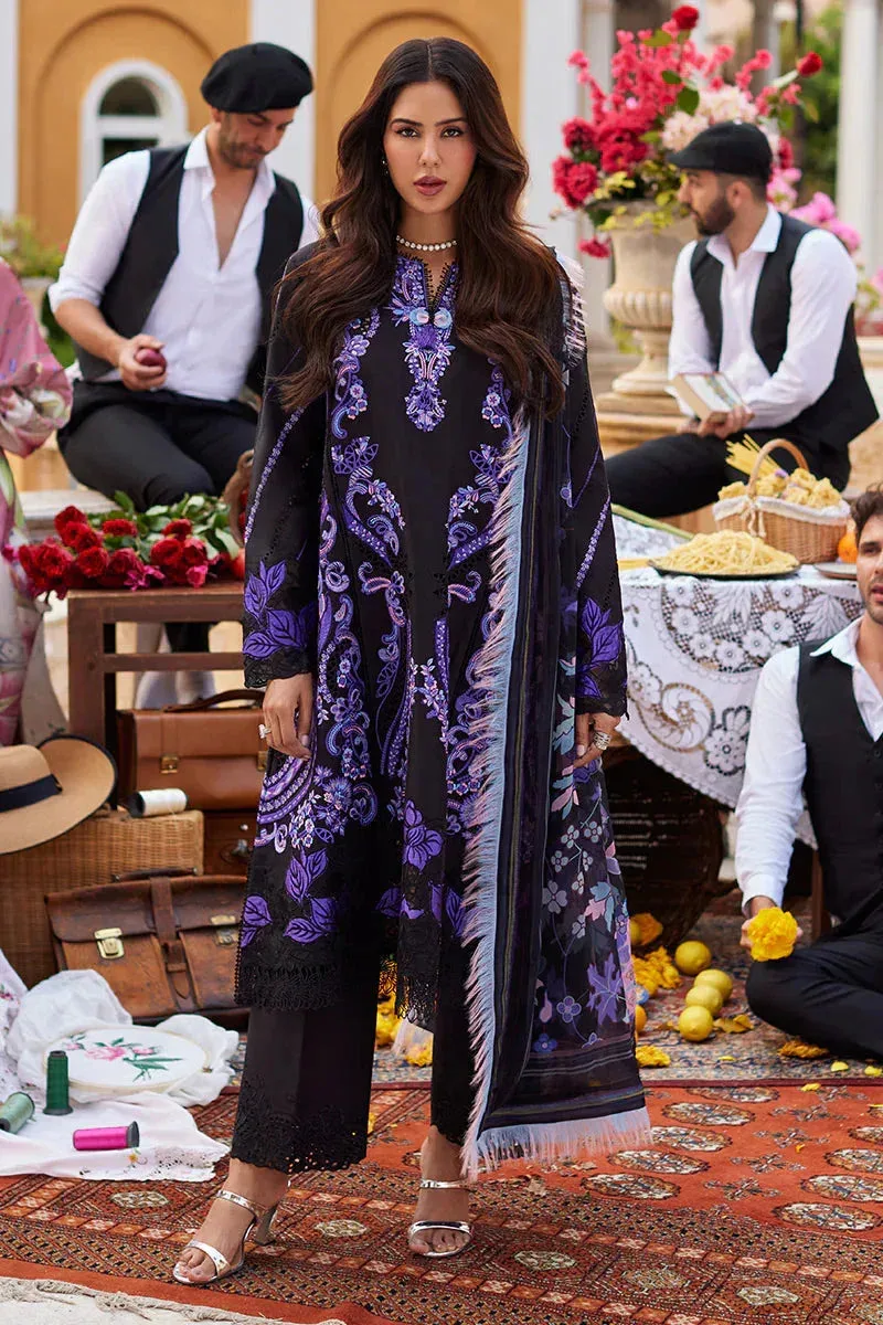 Mushq Te Amo Luxury Lawn 24 Black Organza – view 1 – Poshaq