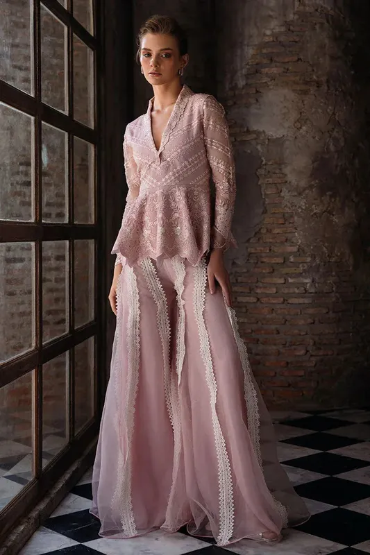 Mushq Fusion Pret Pink Organza – view 1 – Poshaq