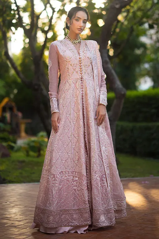 Mushq Roohi Luxury Collection Pink Raw Silk – view 1 – Poshaq
