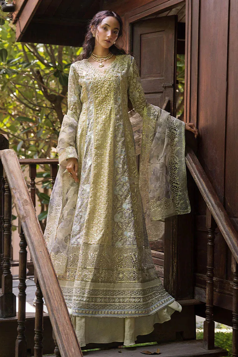 Mushq Roohi Luxury Collection Green Raw Silk – view 1 – Poshaq
