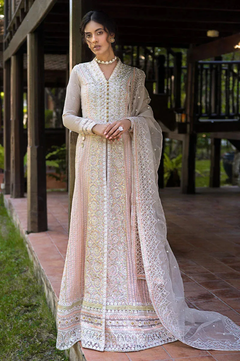 Mushq Roohi Luxury Collection Peach Cotton Silk – view 1 – Poshaq