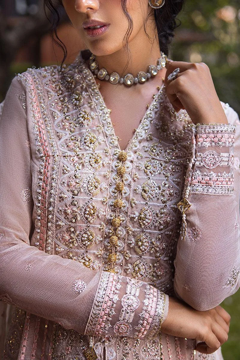 Mushq Roohi Luxury Collection Peach Cotton Silk – view 3 – Poshaq