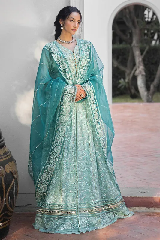 Mushq Roohi Luxury Collection Blue Raw Silk – view 1 – Poshaq
