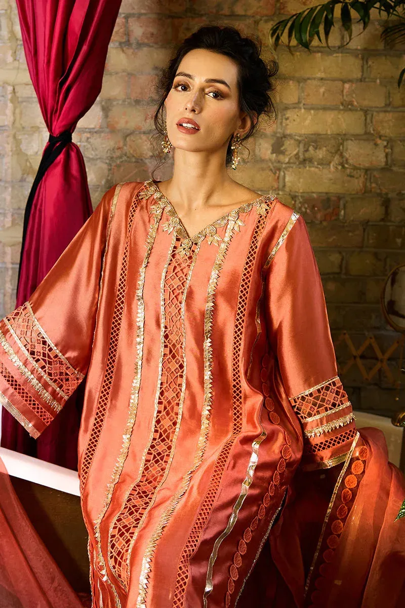 Rajputani Rani gota work ensemble in traditional design – view 4 – Poshaq