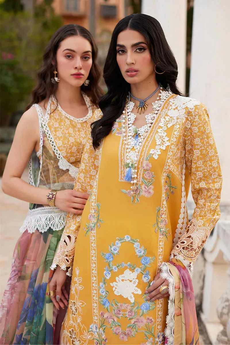 Mushq Te Amo Luxury Lawn 24 Mustard Organza – view 6 – Poshaq