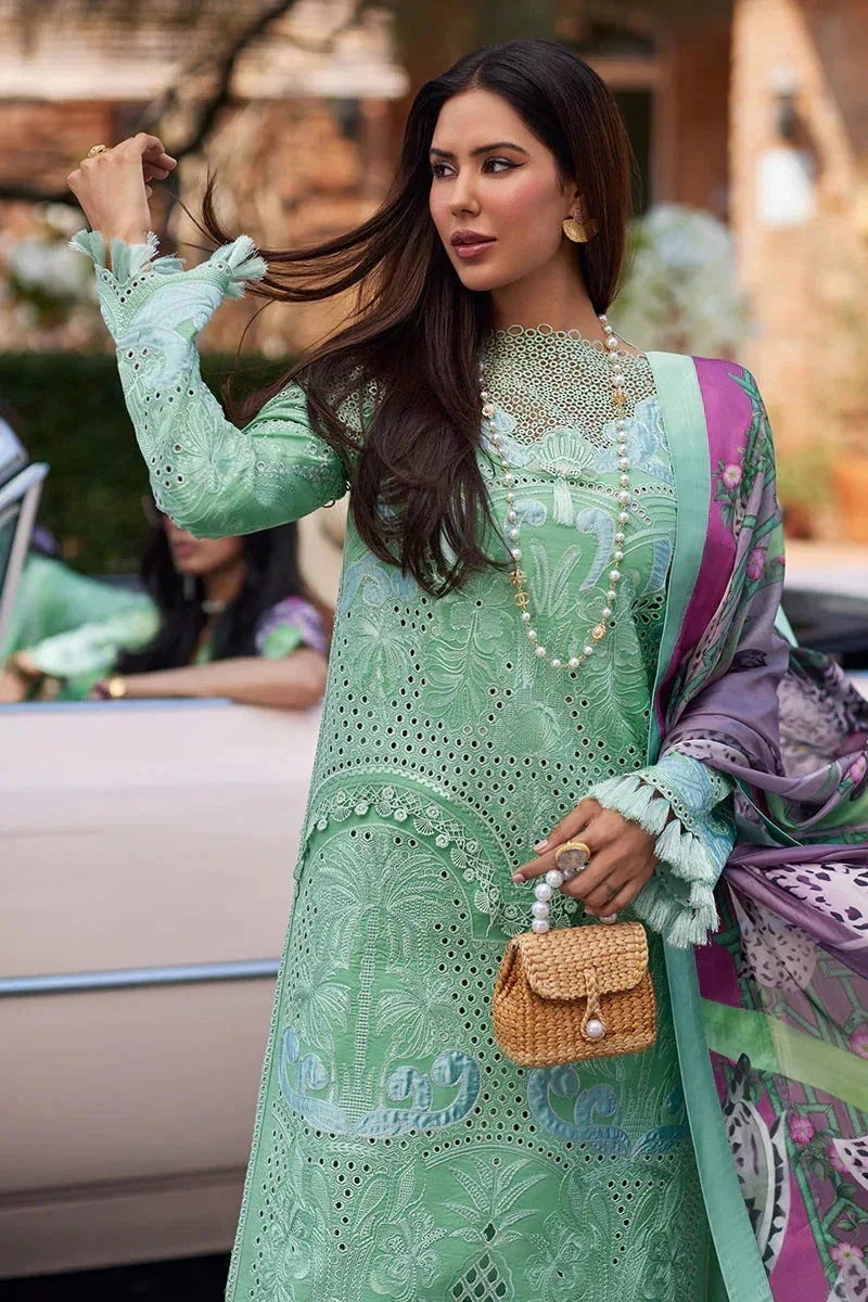 Mushq Te Amo Luxury Lawn 24 Green Organza – view 7 – Poshaq