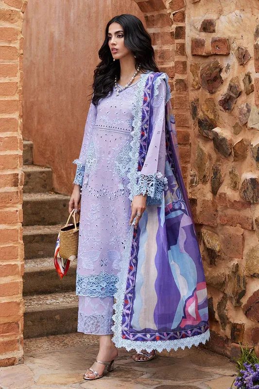Mushq Te Amo Luxury Lawn 24 Lilac Organza – view 1 – Poshaq