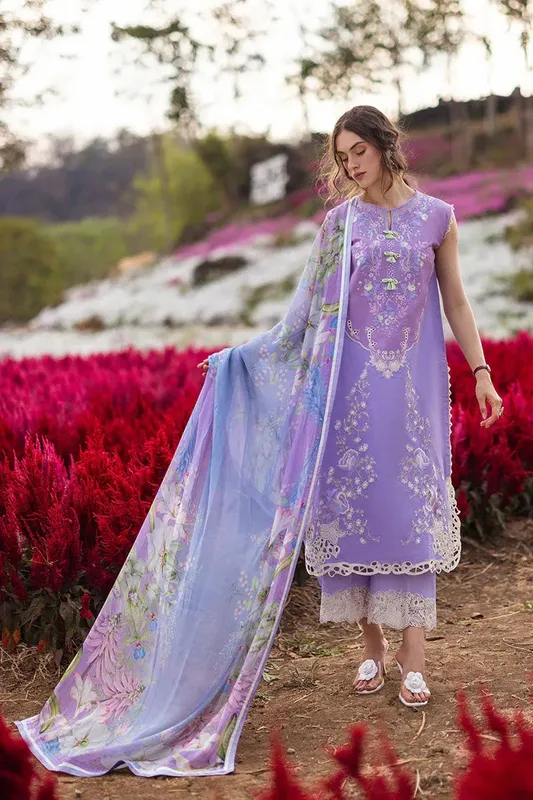 Mushq Hemline The Secret Garden Lavender Silk – view 1 – Poshaq
