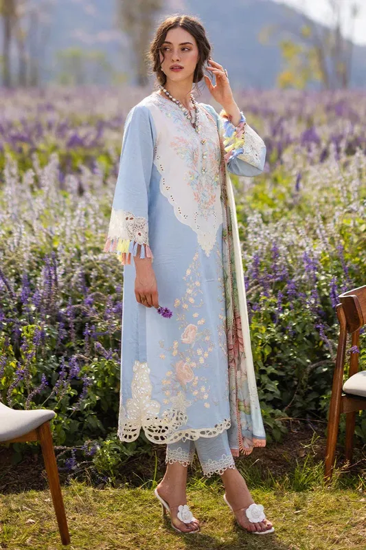 Mushq Hemline The Secret Garden Blue Silk – view 1 – Poshaq