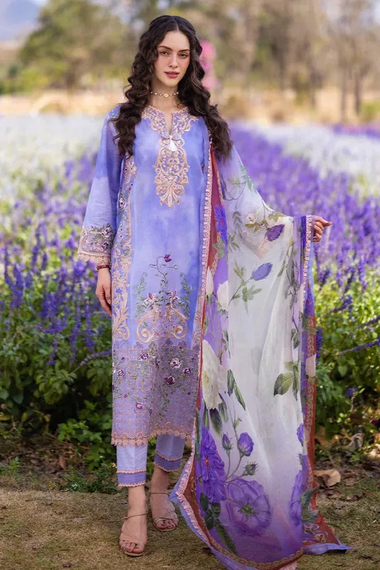 Mushq Hemline The Secret Garden Purple Chiffon – view 1 – Poshaq