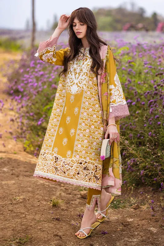 Mushq Hemline The Secret Garden Mustard Silk – view 1 – Poshaq