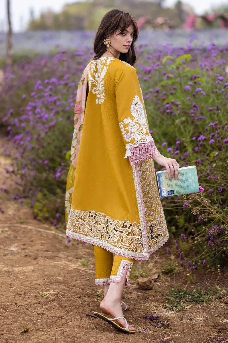 Mushq Hemline The Secret Garden Mustard Silk – view 2 – Poshaq