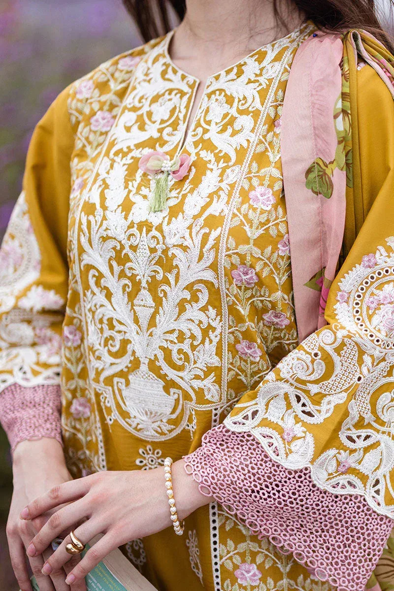 Mushq Hemline The Secret Garden Mustard Silk – view 3 – Poshaq