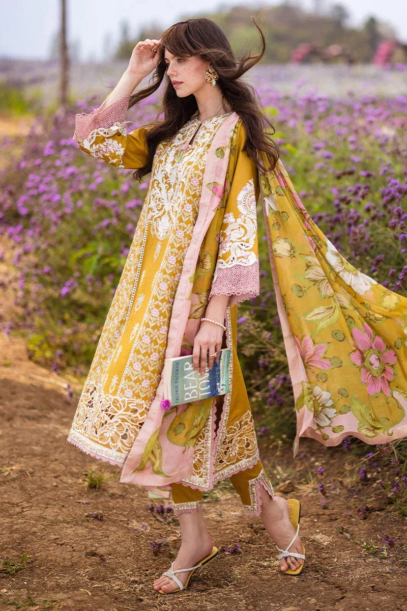 Mushq Hemline The Secret Garden Mustard Silk – view 5 – Poshaq