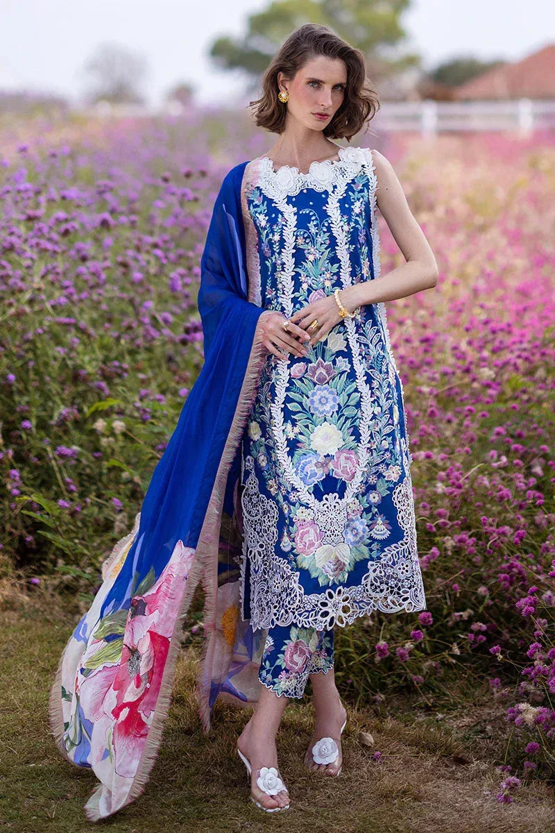 Mushq Hemline The Secret Garden Blue Silk – view 1 – Poshaq