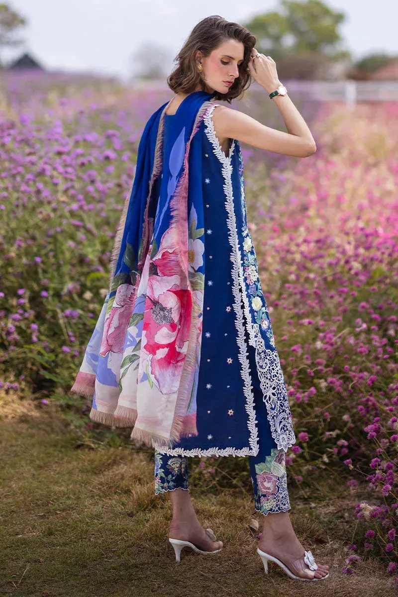 Mushq Hemline The Secret Garden Blue Silk – view 2 – Poshaq
