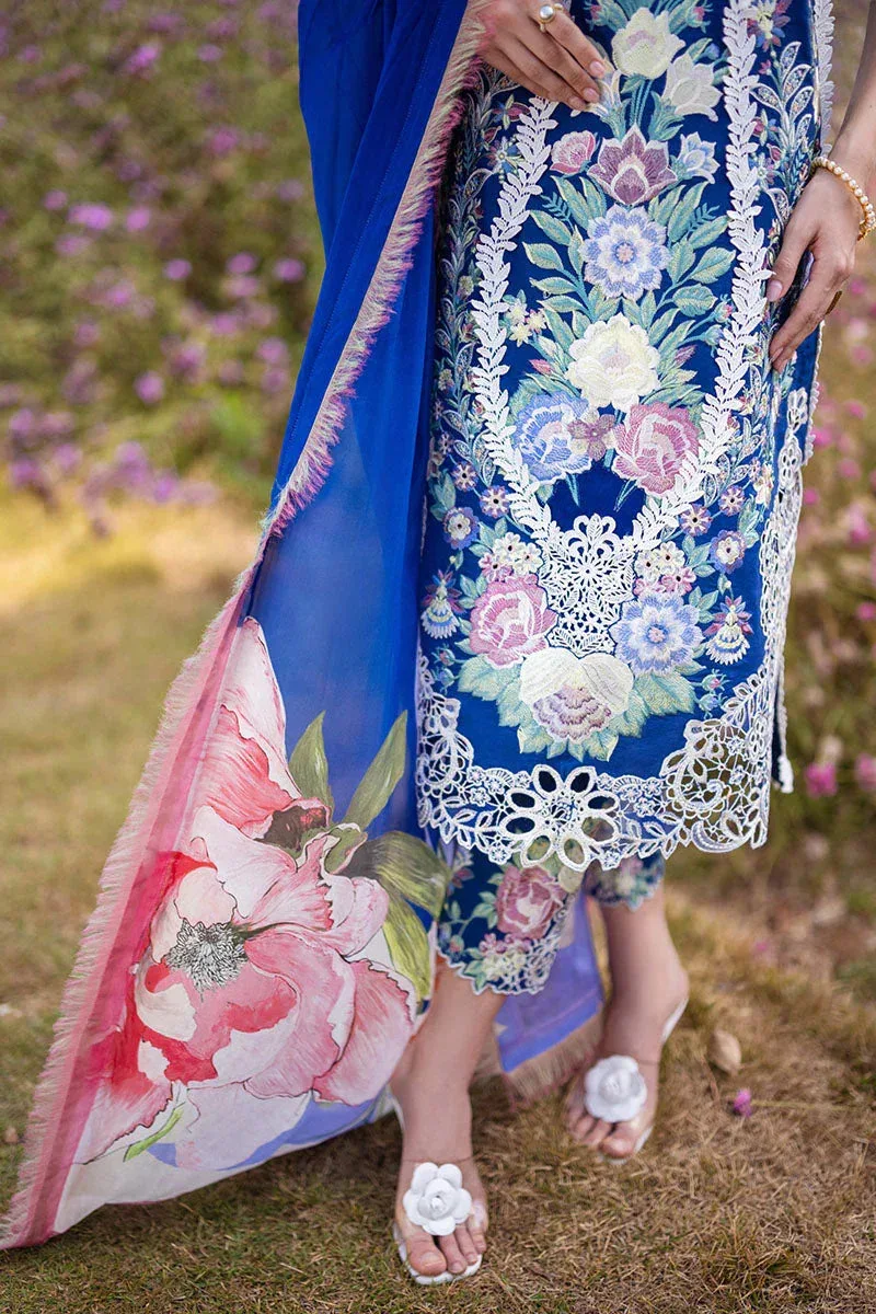 Mushq Hemline The Secret Garden Blue Silk – view 3 – Poshaq